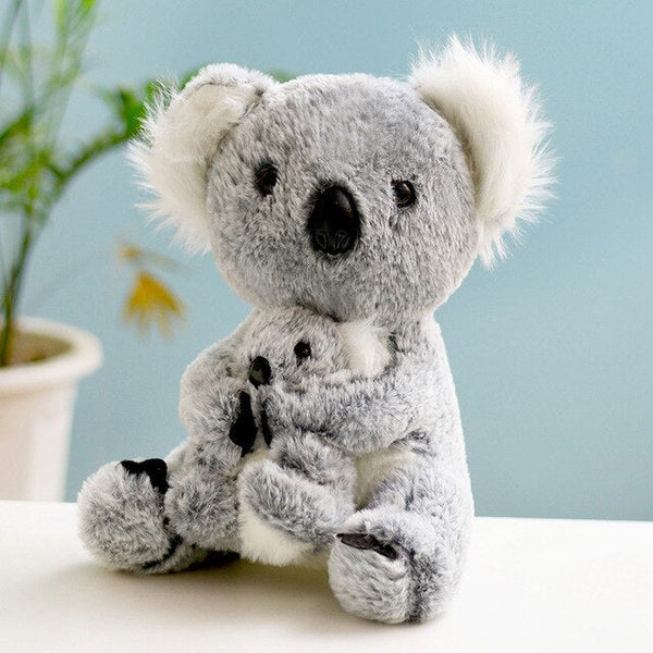 Peluche Koala Grigio dall'Australia con il suo bambino | Peluche Italia