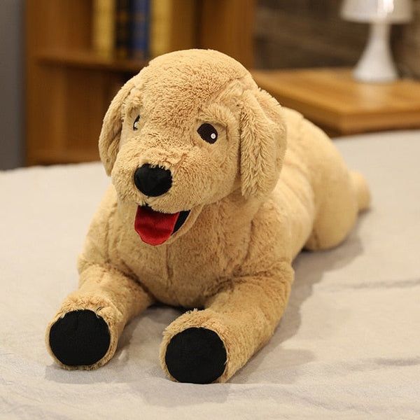 peluche-chien-couchéPeluche Labrador marrone sdraiato | Peluche Italia